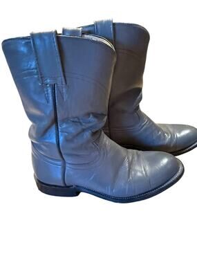 Cowtown Men’s 7.5 EE Classic Roper Leather Cowboy Boots - Gray